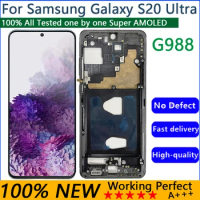 AMOLED Frontal S20 Ultra 5G Display For Samsung S20 Ultra LCD Touch Screen Digitizer LCD G988 G988F G988B/DS Replacement NEW