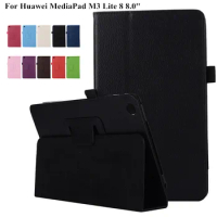 Litchi Pattern for Huawei MediaPad M3 Lite 8 Case Ultra Slim Folding Stand Magnetic Tablet Cover for Huawei Media Pad M3 Lite 8
