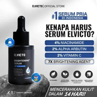 ELVICTO Brightening+ Serum 30ML & 50ML | Serum Wajah Pria | 4% Niacinamide + 2% Alpha Arbutin | Gent