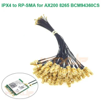 10Pcs 20CM 30CM U.FL IPEX MHF4 to RP-SMA Pigtail Cable Antenna For Intel AX210 AX200 9260NGW 8260NGW 7260NGW NGFF M.2 WiFi Card