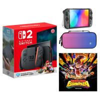 【Nintendo 任天堂】Switch 2 瑪利歐賽車世界 主機組+《蕉力全開》+《良值 NS2殼+包》+《9H鋼化貼》