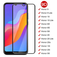 9D Tempered Glass on the For Huawei Honor 10 20 Lite 10i 20i 20s 9X 8X 8S 8A 10 Lite Screen Protective Glass Safety Film Case 9H