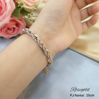 Gelang Tangan Rantai Ulir Wanita Titanium Rosegold Bracelets