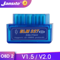 Jansite Mini Elm327 OBD2 Scanner Bluetooth OBD Car Diagnostic Tool Code Reader for Android English Car Accessories 1.5/2.0