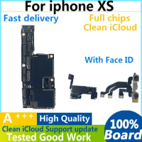 100% Free ICloud for iphone XS Motherboard With Face ID 64GB 256GB Unlocked Main Logic Clean Support iOS Update Plate Working