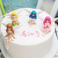 Butterfly Fairy Cake Decoration Princess Cake Topper Girl Fairy Garden Birthday Party Decor Supplies