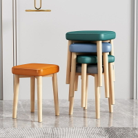 家用凳子可迭放方凳板凳現代簡約餐桌實木圓凳創意小椅子客廳矮凳