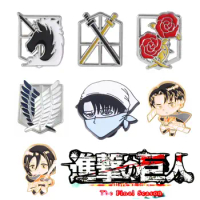 Attack On Titan Enamel Pins Shingeki No Kyojin Levi Ackerman Mikasa Ackerman Figure Brooch For Fans Lapel Pin Anime Jewelry
