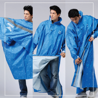 JUMP 將門 專利側穿升級版+INHUA 防水風雨衣-印花藍-2XL