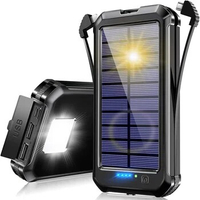 30000mAh Mini Solar Power Bank For Xiaomi Mi iPhone 12 Samsung Powerbank Portable Solar Charger External Battery Pack Power Bank