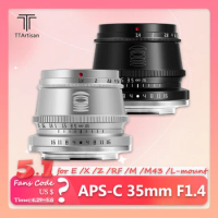 TTArtisan MF 35mm F1.4 APS-C Frame Large Aperture Portable Camera Lens for Studio Photography with Sony E Nikon Z Fujifilm Mount
