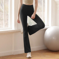 2025 Nylon Sports Long Pants for Women Slim Fit Waist-Cinching Flared Yoga Pants High Elastic Fashio