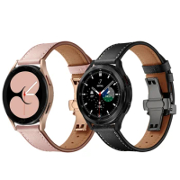 Band For Samsung Galaxy Watch 4 Butterfly Buckle Leather 44mm 40mm / Galaxy Watch 4 classic 42mm 46mm / Active 2 Strap Watchband