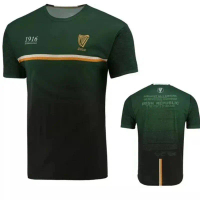 Jersey Peringatan 1916 Bercetak 3D Baju-T Bola Sepak Sukan Collins Jersey Peringatan Ireland Baju Le
