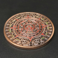 金字塔點漆龍幣瑪雅紀念章墨西哥阿茲特克金幣古紅銅金幣日冕幣