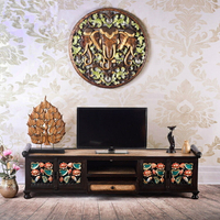 泰國工藝品東南亞木雕大象頭雕花板玄關裝飾電視背景墻飾壁掛壁飾