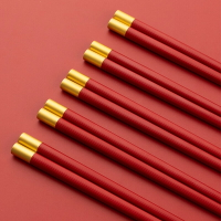 合金筷子家用高檔耐高溫精品高端春節過年紅色喬遷結婚喜慶喜筷子