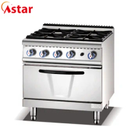 Commercial Kitchen Cooking Gas 4 Burner Stove Ranges Cooker With Oven