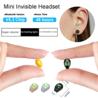 Invisible Mini Headset Bluetooth 5.3 Earphones TWS Wireless Headphones ENC Noise Reduction HiFi in-ear Earbuds With Microphone