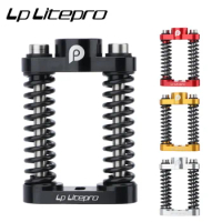 LITEPRO Folding Bike Double Spring Aluminum Alloy Front Shock Absorber For Birdy Bicycle Adjustable Damping P40/R20/CITY
