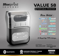 Printer Portable / Printer Kasir / Printer Thermal / Printer Struk 58mm BLUEPRINT VALUE 58 USB + Blu