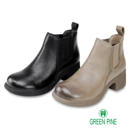 【GREEN PINE】寒流必穿輕奢品味絨布短筒粗跟女襪靴(2色/ 00710101)