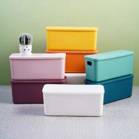 Sundries Storage Box with Lid Makeup Case Snacks Cabinet Plastic Bakest Closets Storage Organizer Fo