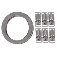 304 Stainless Steel Worm Clamp Hose Clamp Strap With Fasteners Adjustable DIY Pipe Hose Clamp Ducting Clamp