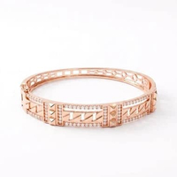 Gelang Tangan Bangle Emas Model Holo Cube Kombinasi Permata 17K/750 Terbaru Termurah Asli