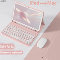 Keyboard Case for iPad Mini 6 Air 4 2020 Pro 9.7 10.2 Pro 10.5 11 Case touch Mouse Pencil Holder PU Leather Bluetooth Cover