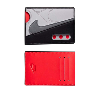 NIKE ICON AIR FORCE 1卡片夾-多用途 皮夾 信用卡 證件夾 N1009740068OS 灰黑紅