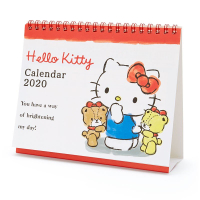 大賀屋 日本製 Hello Kitty 桌曆 2020 萬年曆 年曆 月曆 日曆 行事曆 紅色 正版 L00011549