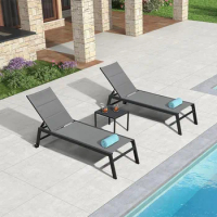 Outdoor Chaise Lounge Chair, 2 Pieces Aluminum Patio Chaises Lounge, Outdoor Chaise Lounge Chair