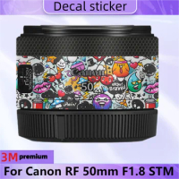 For Canon RF 50mm F1.8 STM Decal Skin Vinyl Wrap Film Camera Lens Body Protective Sticker Protector Coat RF50MM 50 1.8 F/1.8 STM