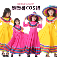 Halloween Mexico Folk Costume Costume Activity Folk Costume Children's Performance COS Style Moscow