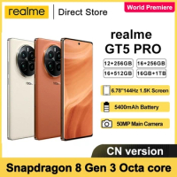 realme GT5 Pro 5G Smartphone Snapdragon 8 Gen 3 IP64 50MP Cinema 100W Super 50W Wireless Charge 1.5K AMOLED NFC AI Control