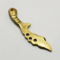 Liontin Bandul Kalung Unik Kujang Mini Kuningan Emas