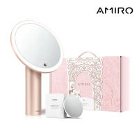 結帳再折⭐【AMIRO】 Oath自動感光LED化妝鏡-綺夢花園禮盒-薄霧粉