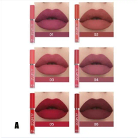 (COD) ALNECE 6 set lip gloss Lipgloss matte Lembut Tahan Lama Melembabkan Dengan Matte lipstick scru