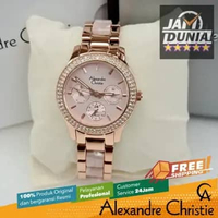JAM TANGAN WANITA ALEXANDRE CHRISTIE CHRONOGRAPH ORIGINAL ROSE GOLD PINK 2932 AC 2932 AC2932 ACF2932