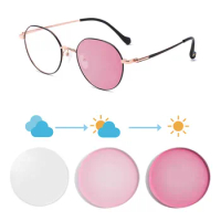 SHINU custom photochromic myopia glasses for women titanium glasses frame photochromic lenses change 5 color under sunlight