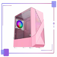 富鈞 Xigmatek Infinity Queen 炫彩固光 電腦機殼 玻璃透側 粉色
