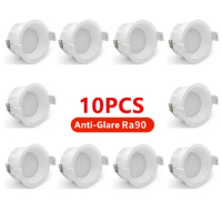 10PCS LED Downlight Recessed Ceiling Lamp 5W 7W Anti-Glare Eye Protection Ceiling Lamp Round Panel Down Lights AC85-265V Ra≥90