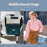 Insular Brand Portable 600D Polyester Mommy Travel Baby Diaper Bag Thermal Stroller Hanging Bag Organizer Nappy Bag