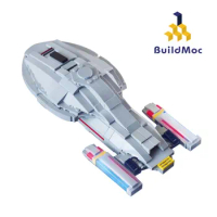 BuildMoc Technical Voyager Star Trek Starship Model Building Blocks Assembly Bricks Kids Educational DIY Toys Boy Birthday Gifts