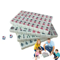 Mini Mahjong Set Lightweight Mahjong Sets Clear Engraving Mini Tile Game Travel Accessories For Travel Schools Trips Dormitories