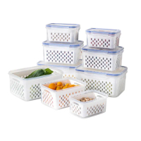 【SUNORO】3入組卡扣式密封瀝水保鮮盒(食物儲存盒/PP耐熱保鮮盒/收納盒)