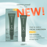 Common Ground NUE Pure&Simple Facial Sunscreen SPF50+PA++++ กันแดด สูตรอ่อนโยน บางเบา 40g