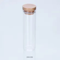 5pcs 50ml 30x100mm Glass Bottle With Bamboo Cover Airtight Bottles Liquorice Candy Saffron New Style Jars Leak Proof