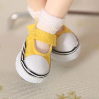 Shoes For Doll BJD 1 pair 4.8cm Canvas Fashion Mini Toy Lace Canvas Shoes 1/6 Doll for YosdLinachuochuo SM Napi Doll Accessories